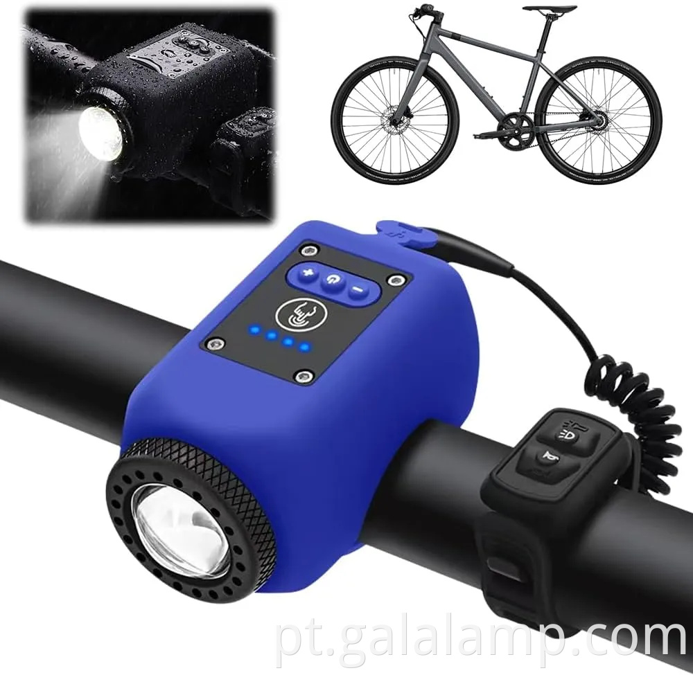 Luz de bicicleta com alta buzina de decibéis e carregamento USB